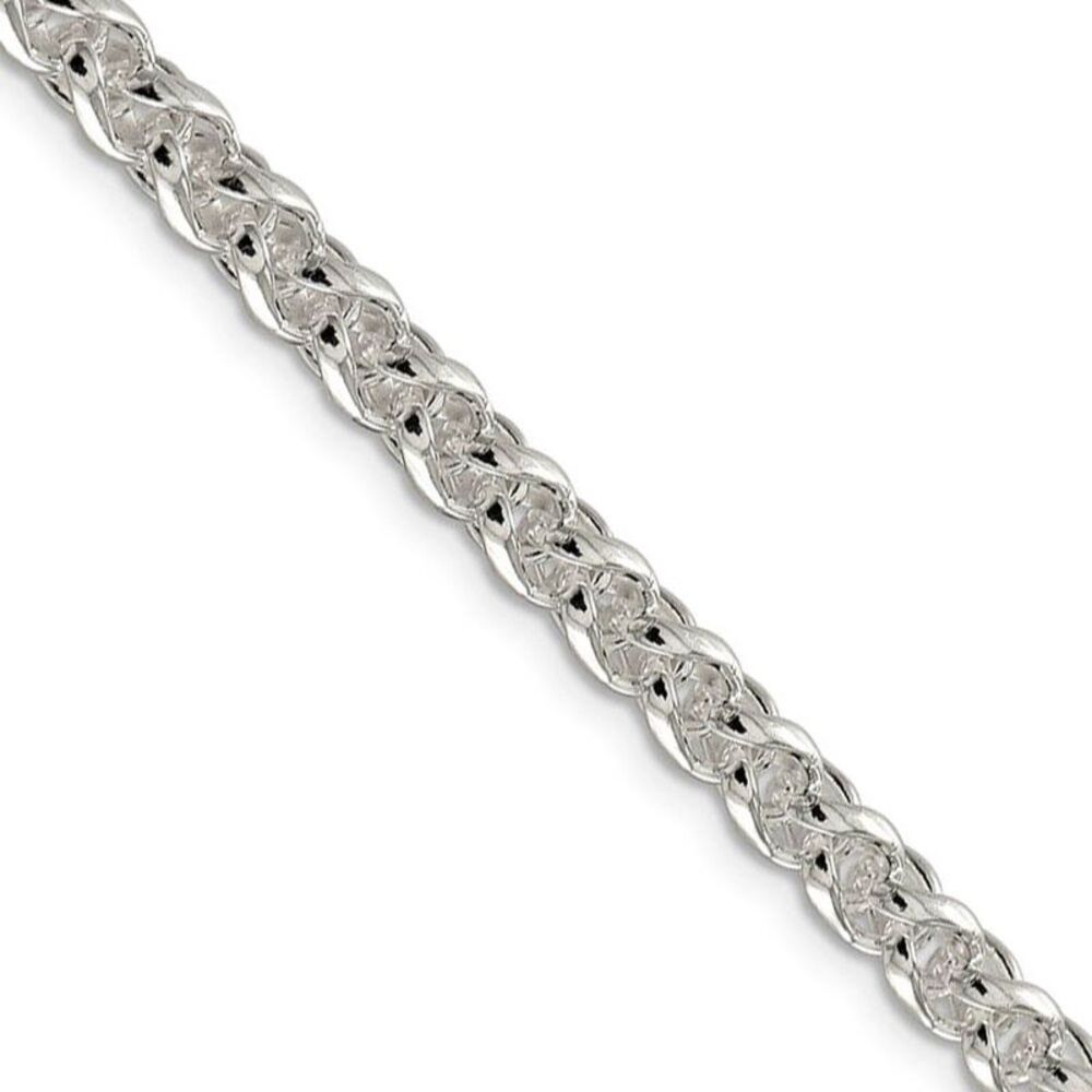 Men's 5mm, Sterling Silver Round Solid Spiga Chain Necklace, 20 Inch